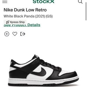 Nike panda dunks women’s size 7.5